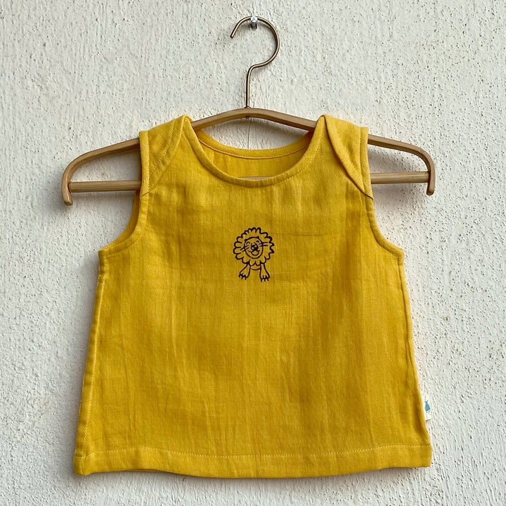 Kids Unisex Organic Cotton Yellow Zoo Jhabla