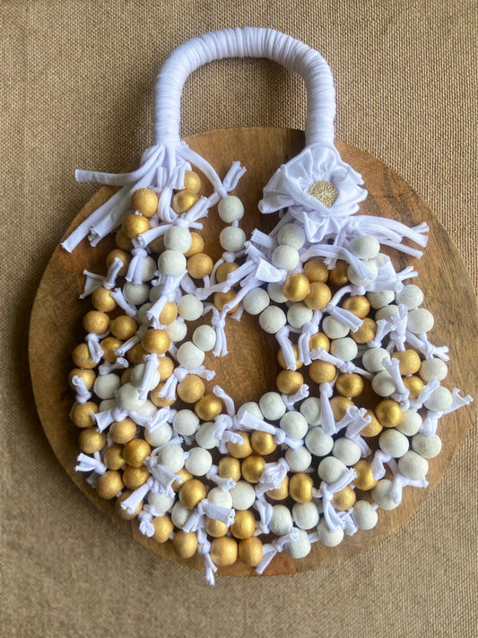 Whimsical White 1 Handmade Fabric Necklace