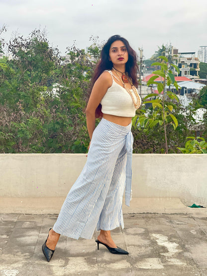 WRAP PANT BLUE STRIPES