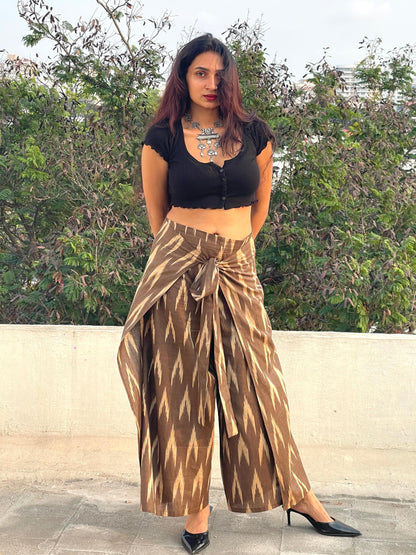 WRAP PANT BROWN STRIPES