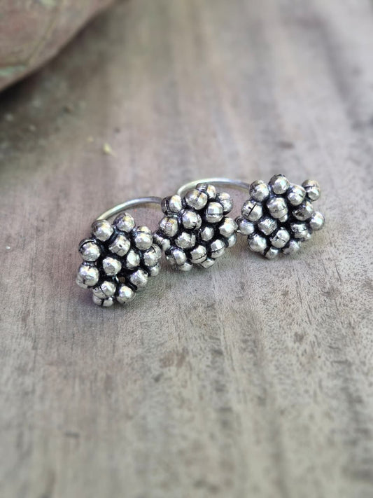 TRIPLE SILVER GHUNGROO | STATEMENT RING