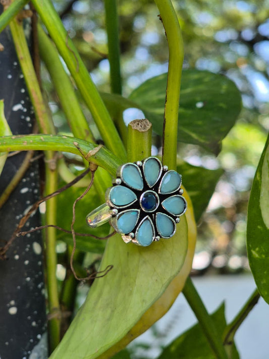 Phool - Sky blue Stone Ring