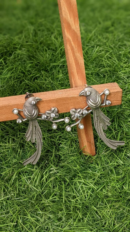 SILVER PARAKEET STATEMENT STUD