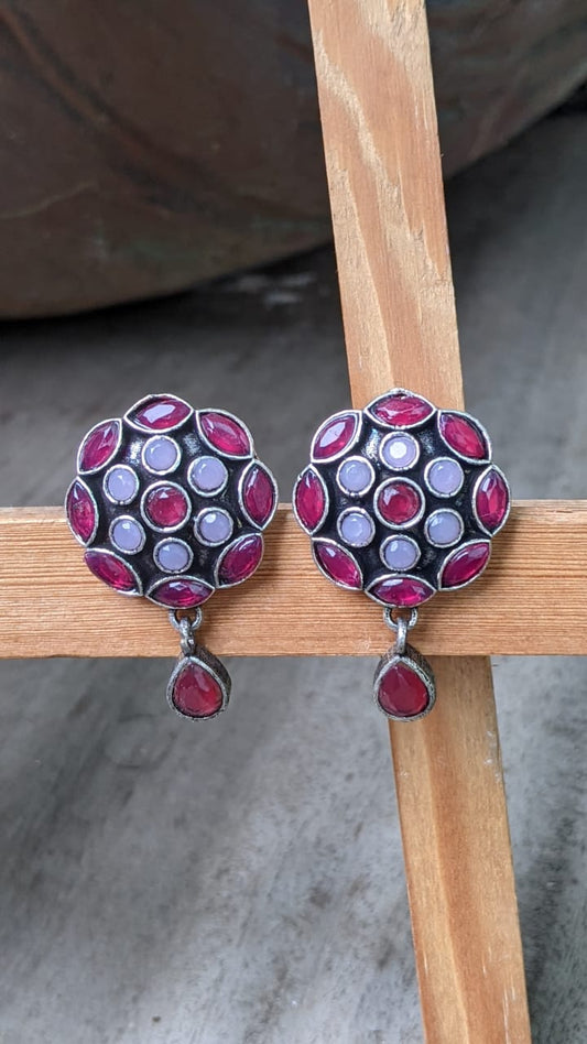 CLUSTER STONE DROP STUDS