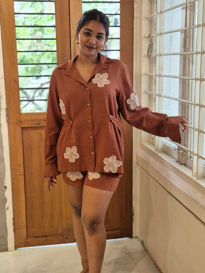 FRINGE FLOWER | SHIRT & SHORTS