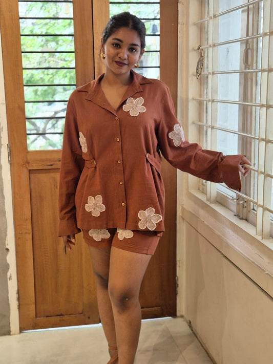 FRINGE FLOWER | SHIRT & SHORTS