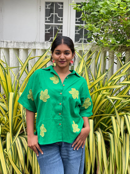 GRASSHOPPER KAFTAN TOP GREEN