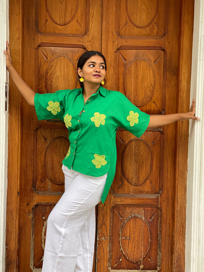 GRASSHOPPER KAFTAN TOP GREEN