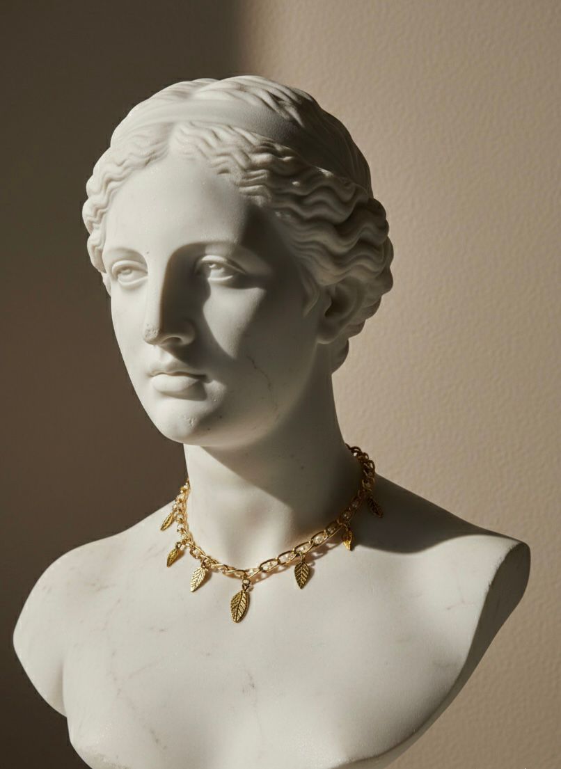 Golden Leaf Charm Necklace | Gold Jewellery by House of Vandy