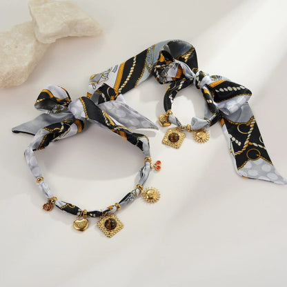 The Golden Charm Convertible Scarf Necklace | Wrap Bracelet
