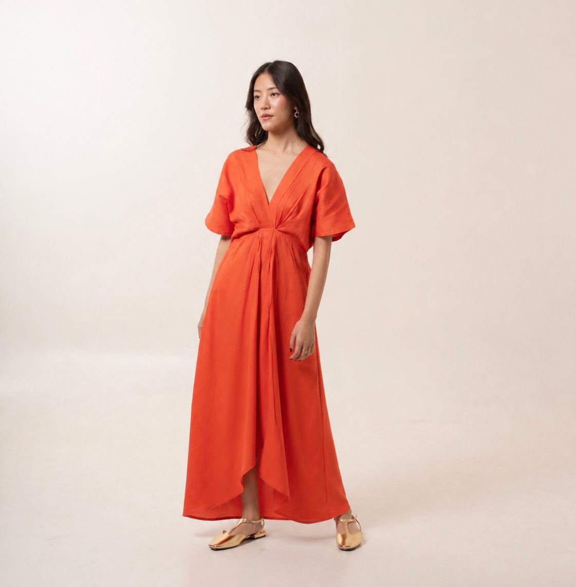 Orange Flowy Dress
