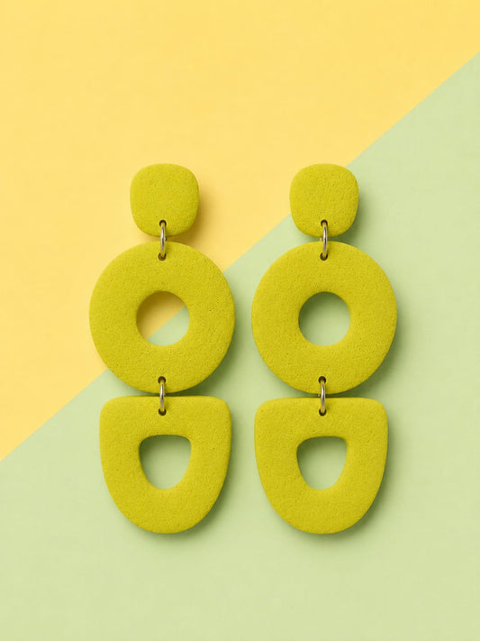 Bold Green Statement Earrings | Studio Baali