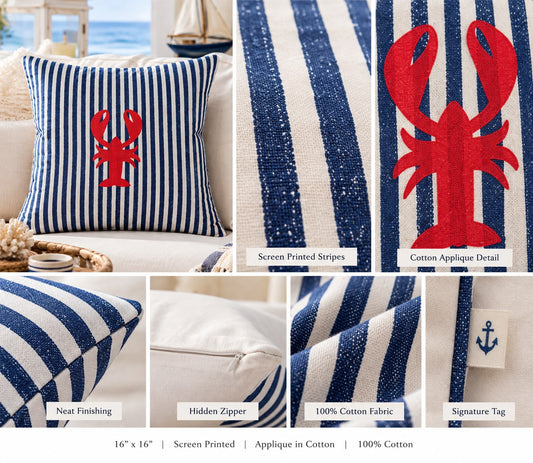 Striped Scorpion Cushion Cover