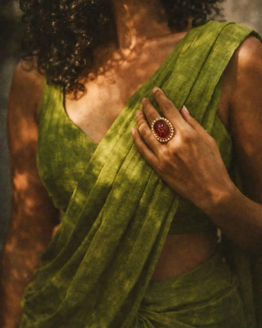 Antique Gold Kemp Stone Ring | House of Pallikkara