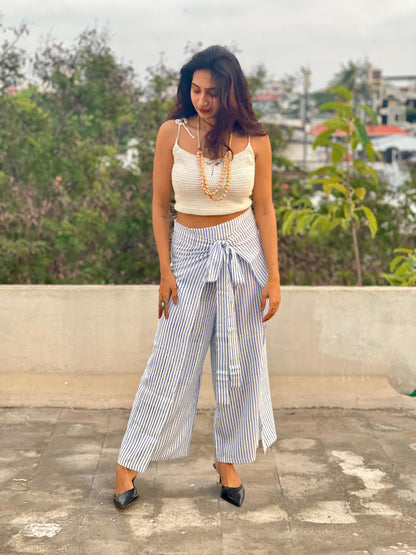 WRAP PANT BLUE STRIPES