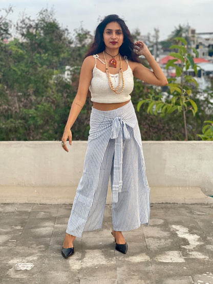 WRAP PANT BLUE STRIPES