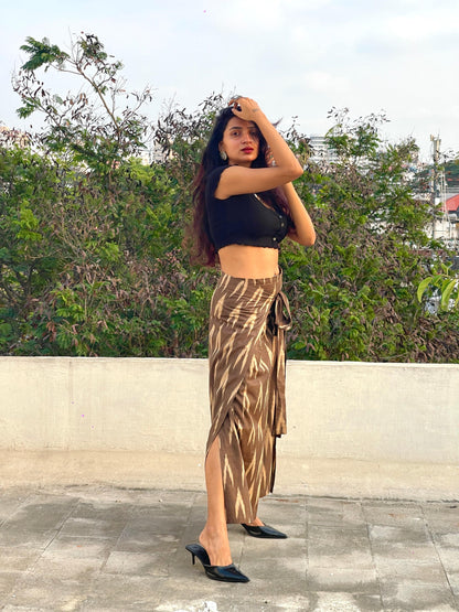 WRAP PANT BROWN STRIPES