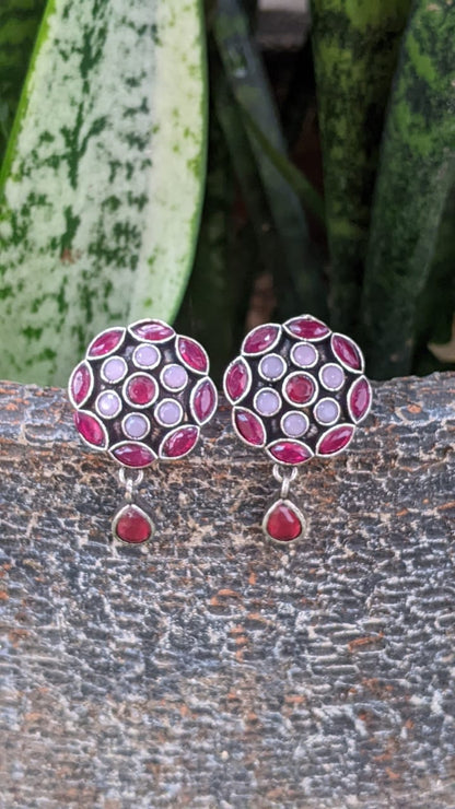 CLUSTER STONE DROP STUDS