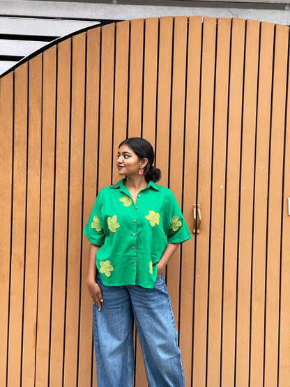 GRASSHOPPER KAFTAN TOP GREEN