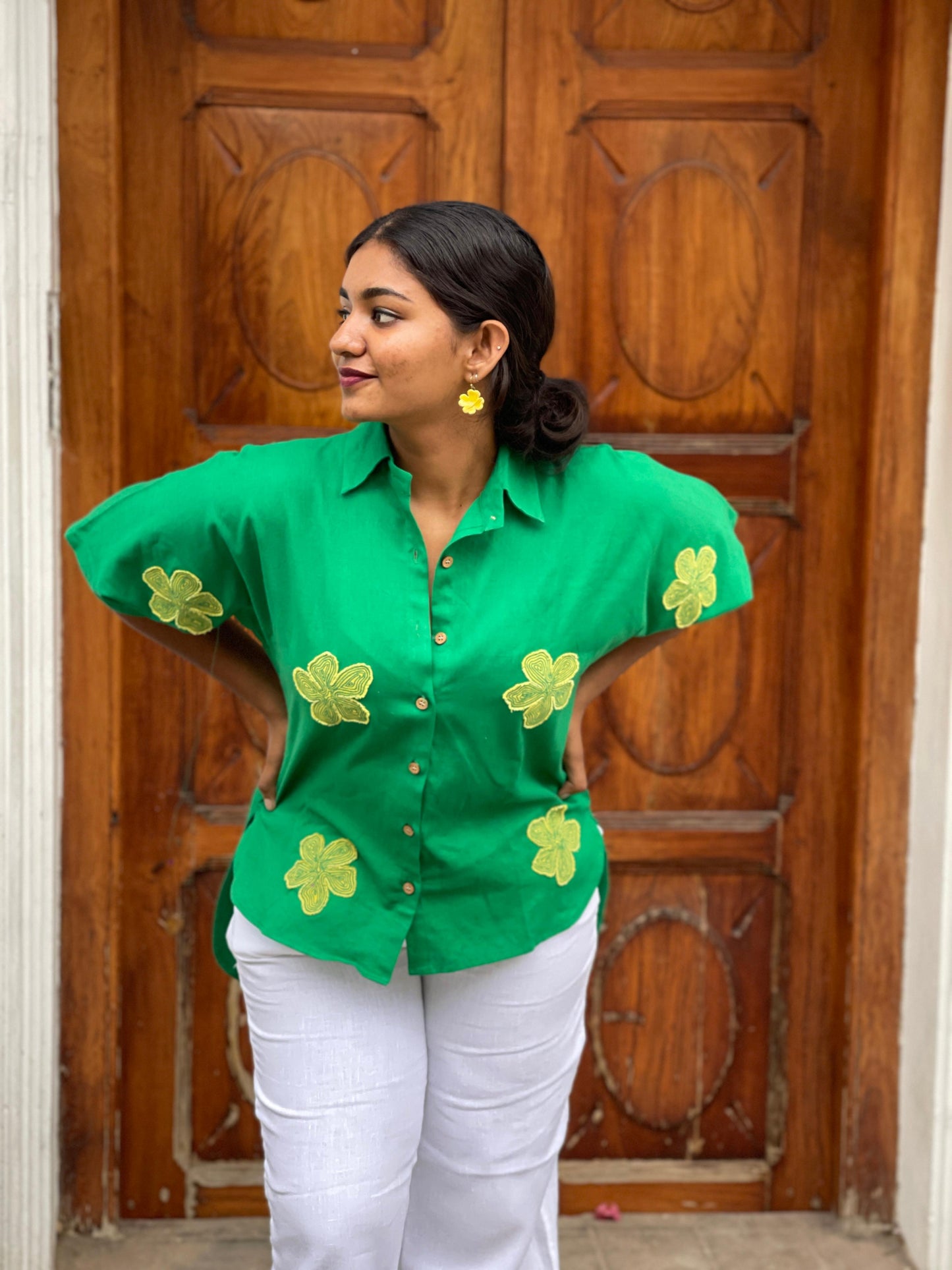 GRASSHOPPER KAFTAN TOP GREEN