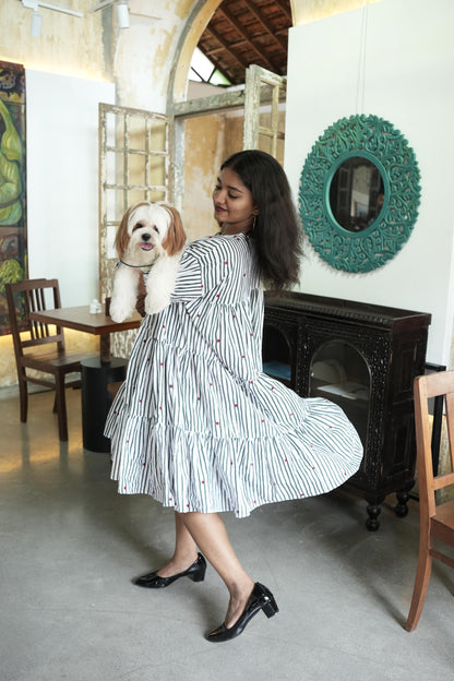 SNOWFALL STRIPE DRESS