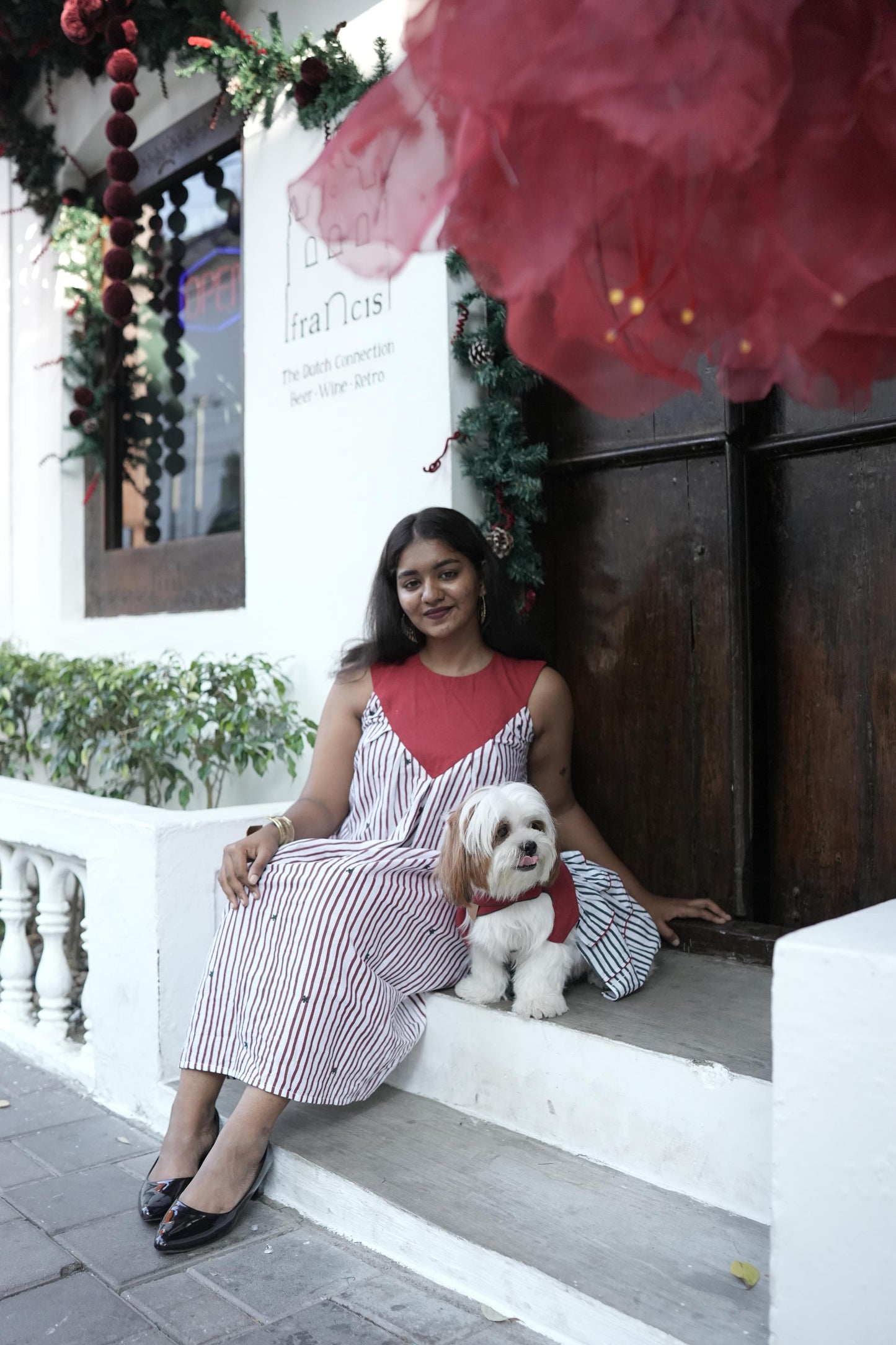 SCARLET PLEATED DRESS