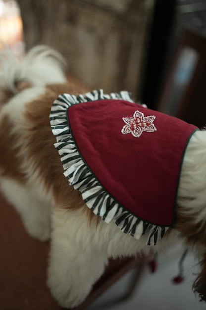 FRILLED CHRISTMAS FLOWER BIB