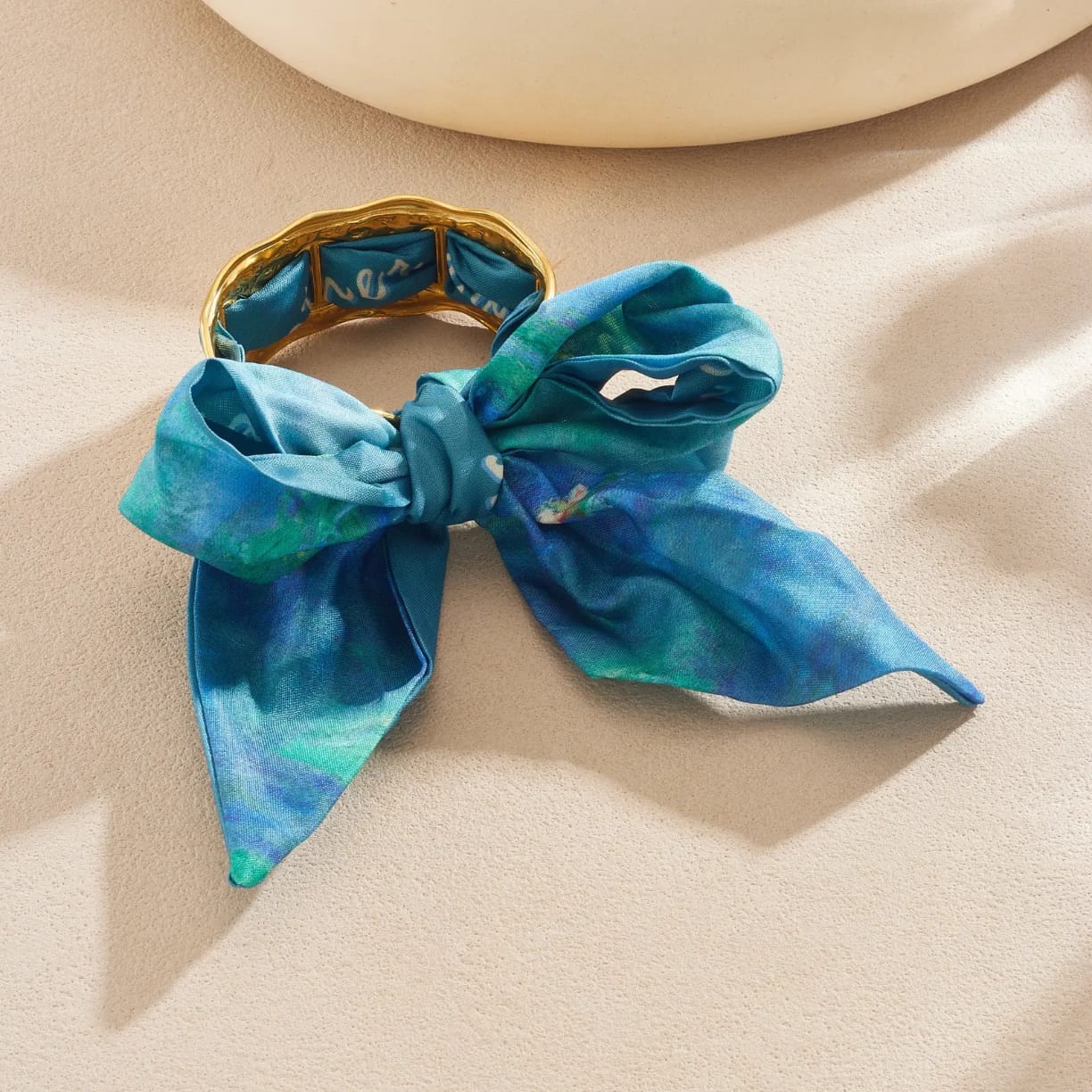 The Aurelia Silk Tie Bracelet | Gold-Tone & Ribbon Accessory