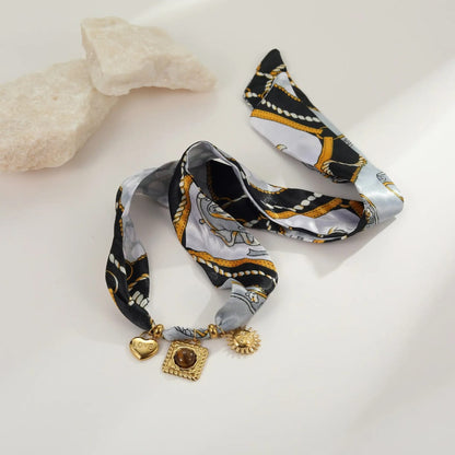The Golden Charm Convertible Scarf Necklace | Wrap Bracelet