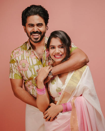 The Kamalam Saree & Blouse Set | Onam Festive Ensemble