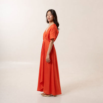 Orange Flowy Dress