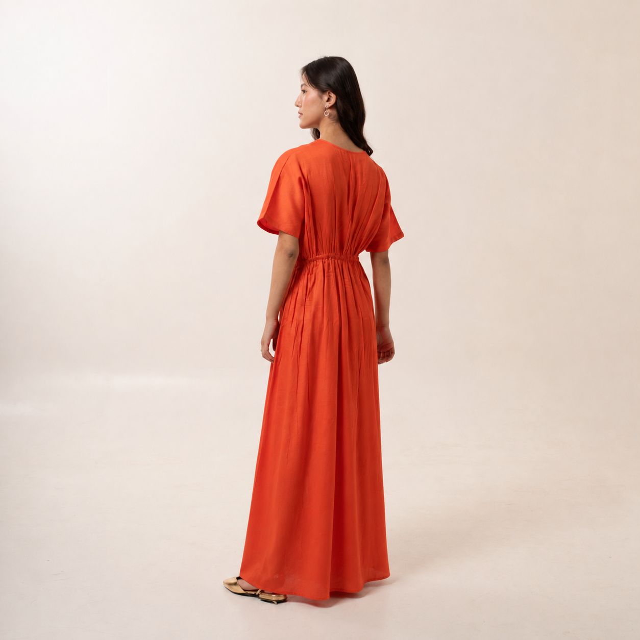 Orange Flowy Dress