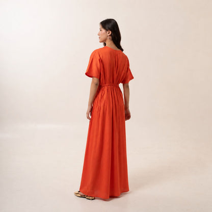 Orange Flowy Dress