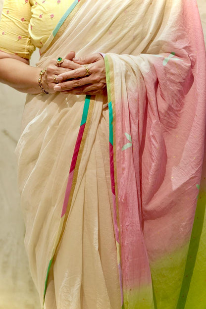 Thumbi Printed Shaded Saree | Chanderi Onam Saree