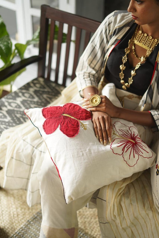 Chembarathi Appliqué Cushion Cover