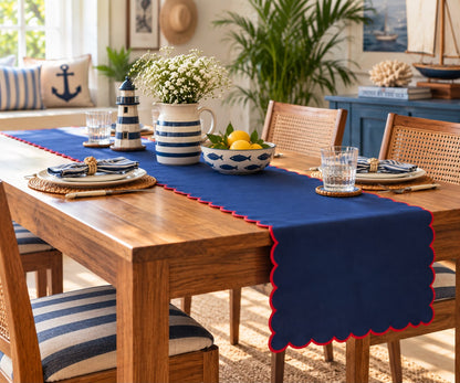 Embroidered Wave Table Runner