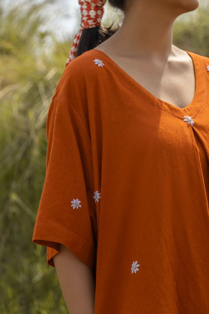 RUST TERRA MIDI DRESS