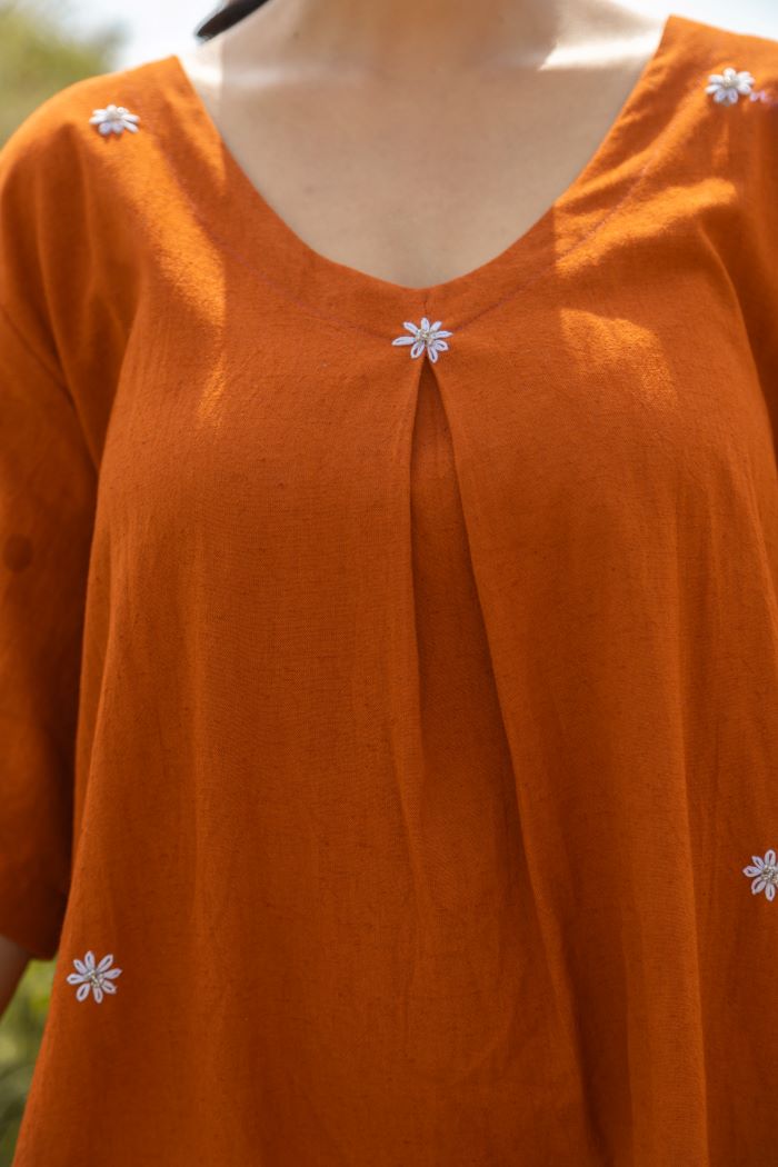 RUST TERRA MIDI DRESS