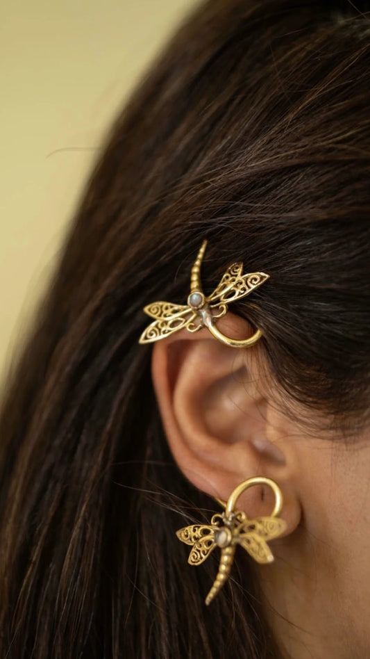 Dragonfly Wrap Earcuff Pair