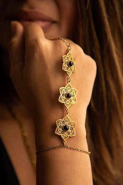 Moonstone Mandala Haath Phool Bracelets