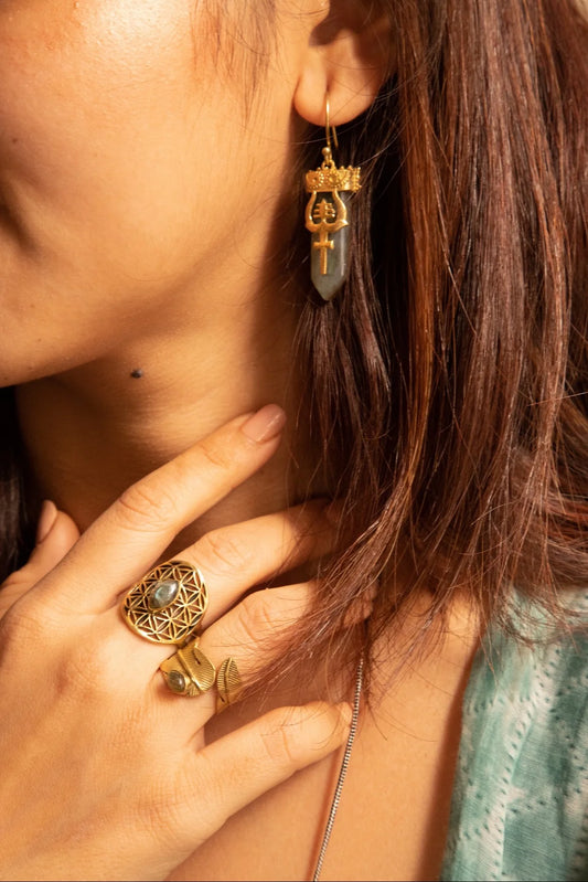 Trishul Labradorite Earrings