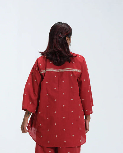 The Red Polka Co-ord Set | Woven Cotton Two-Piece
