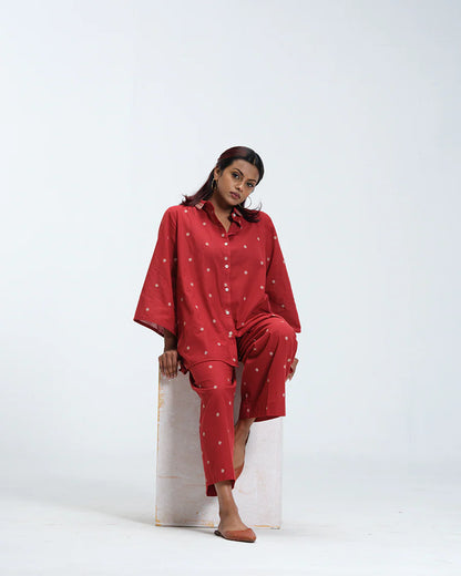 The Red Polka Co-ord Set | Woven Cotton Two-Piece