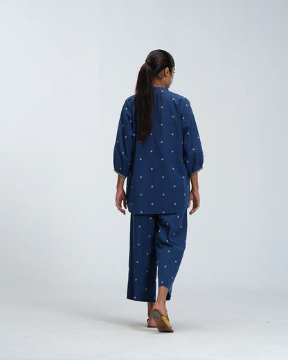 The Navy Blue Polka Co-ord Set | Woven Cotton Two-Piece